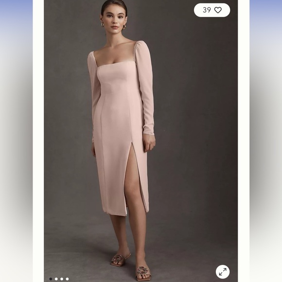 EUC Anthropologie BHLDN pink midi dress - Picture 1 of 6